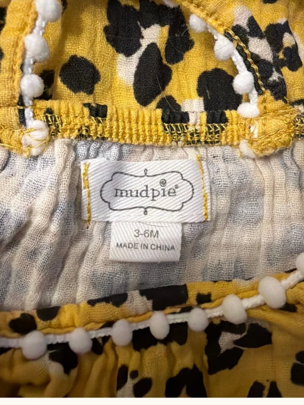 Mud Pie Yellow and Black Leopard Print Baby Headband